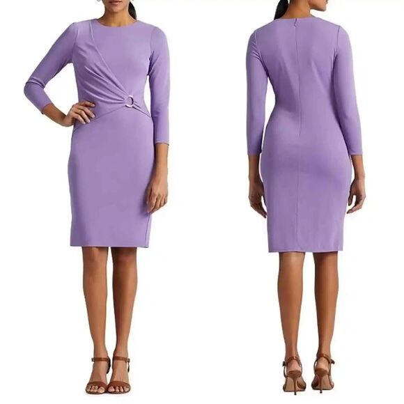 Lauren Ralph Lauren Dresses & Skirts - Lauren Ralph Lauren Stretch Crew Neck 3/4 Sleeve Dress in Wisteria size …